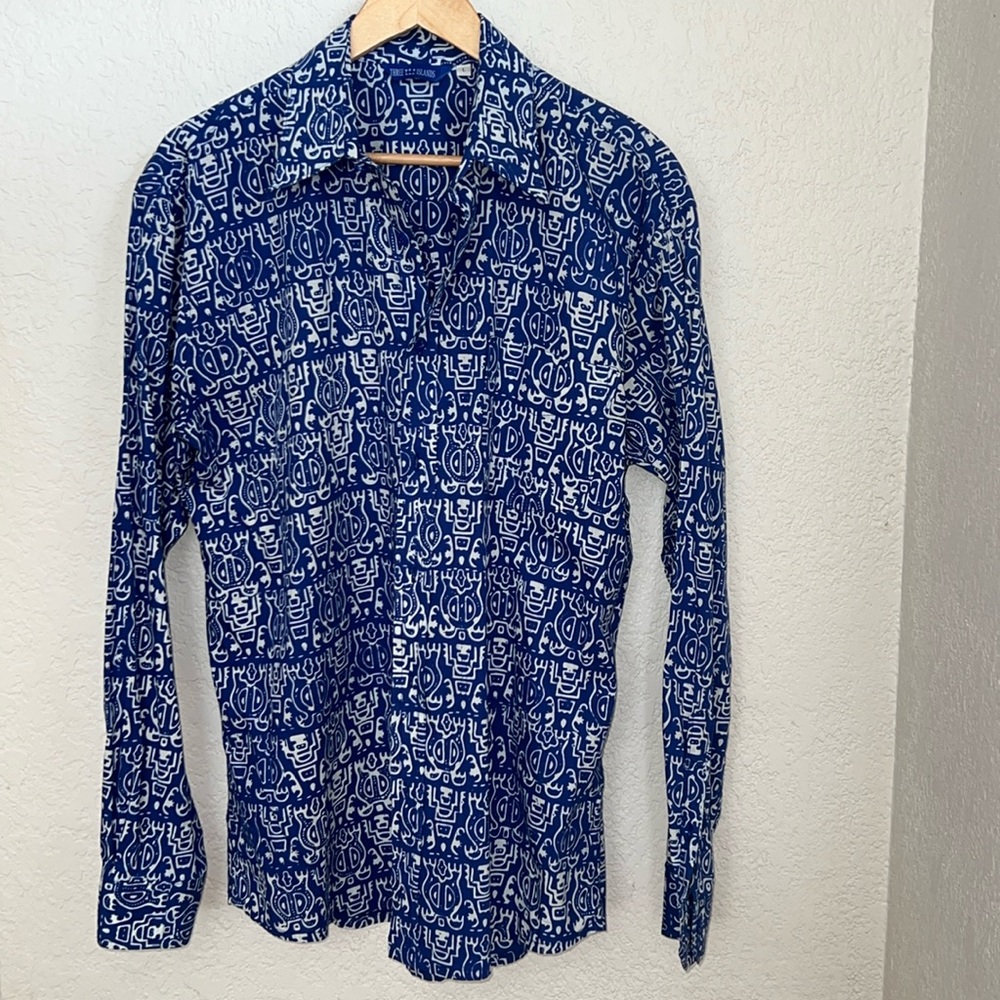 Three Islands size Large men’s button down long sleeve shirt